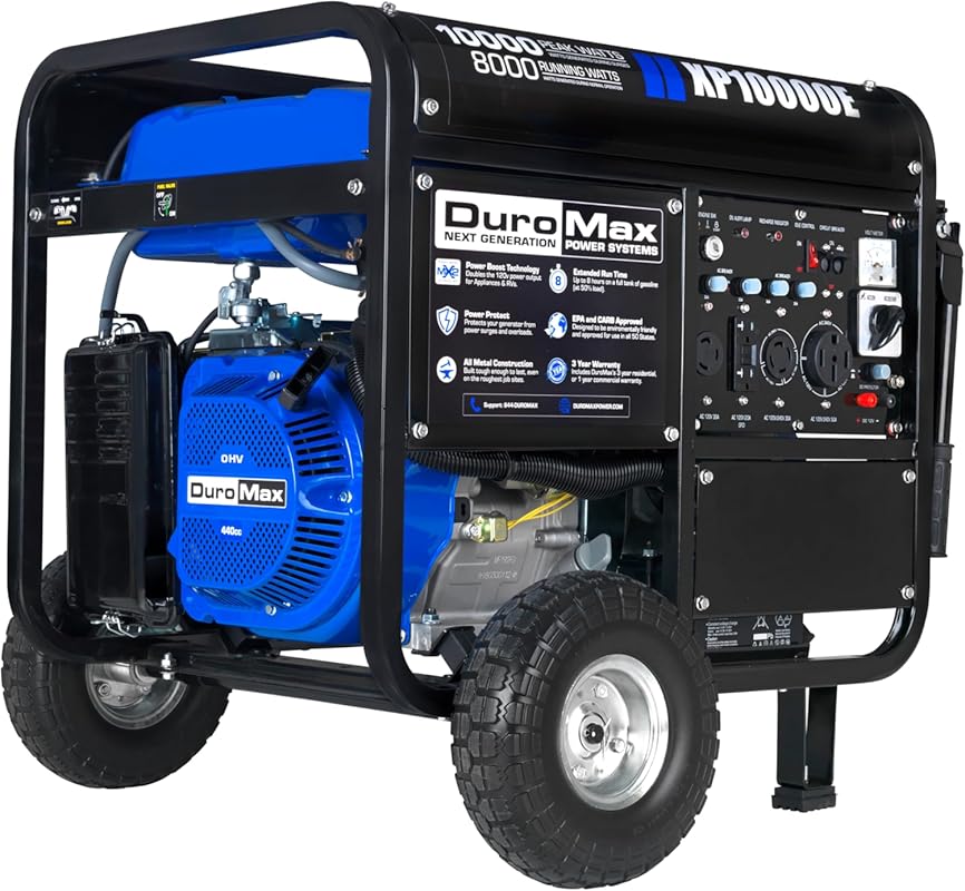 DuroMax XP10000E 10000-Watt Gas Portable Generator with Electric Start