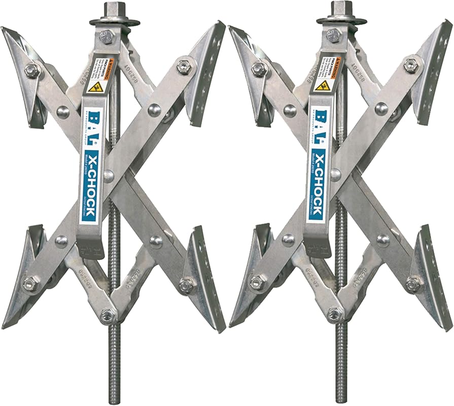 X-Chock Wheel Stabilizer Pair with One Handle for Trailer and Camper W