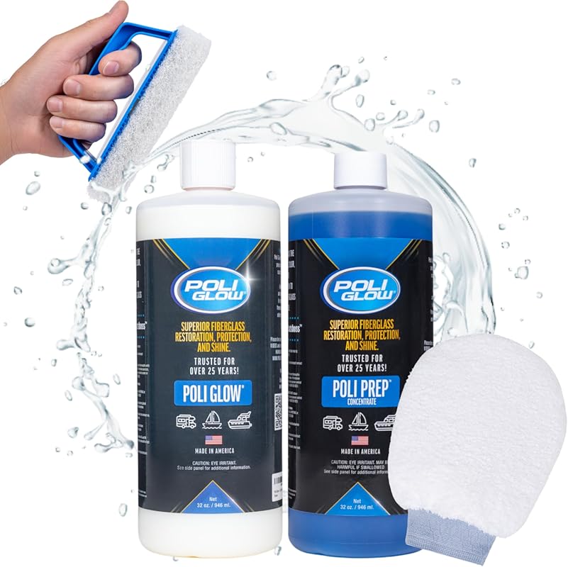 Poli Glow Fiberglass Restoration Kit for Boats and RVs to Eliminate Ox