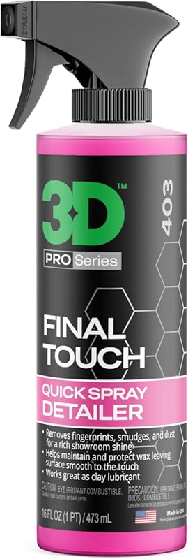 3D Final Touch Quick Detail Spray offers easy spray-on and wipe-off fo