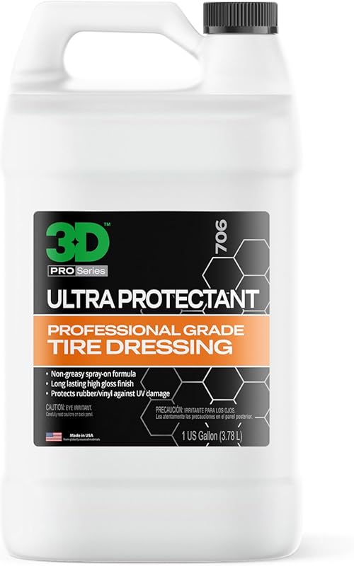 3D Ultra Protectant Tire Shine Spray: Water-Based with UV Protection a