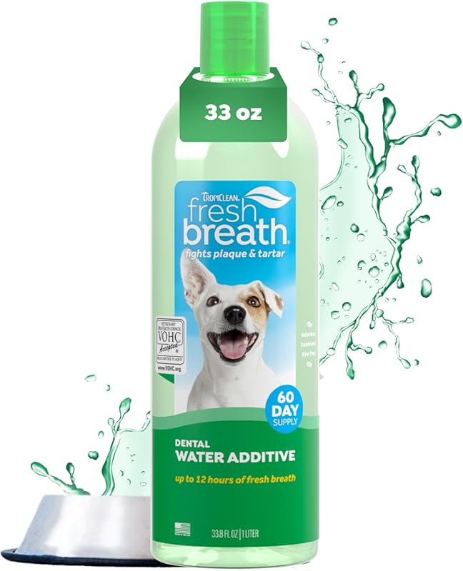 TropiClean Water Additive for Dogs Cleans Teeth and Freshens Breath fo
