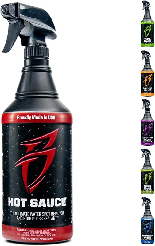 Boat Bling Hot Sauce Hard Water Spot Remover with high-gloss wax seala