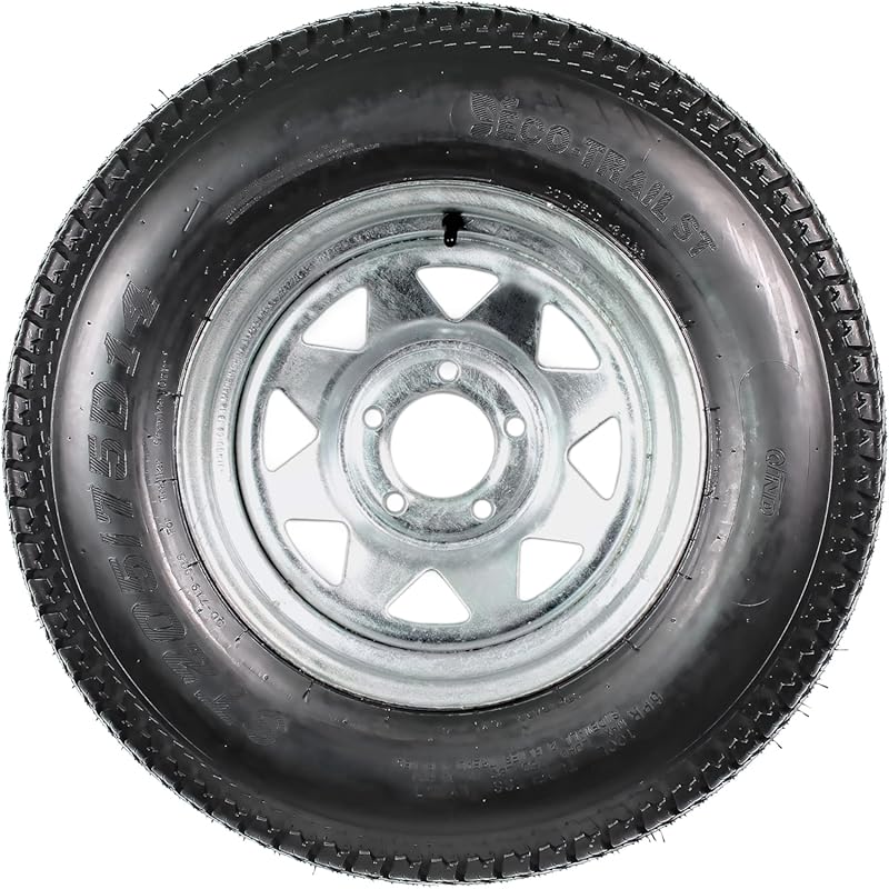 eCustomrim ST205/75R14 Load Range C Trailer Tire on a Galvanized Spoke