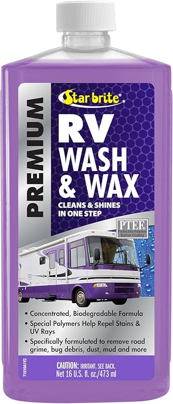 STAR BRITE RV Wash & Wax is a one-step concentrated cleaner with UV pr