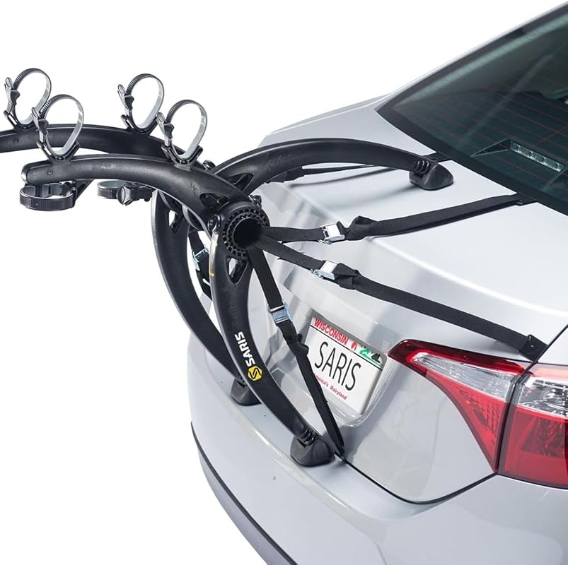 Saris Bones Car Trunk Bicycle Rack Carrier, Mounts 2 Bikes, Black - Du