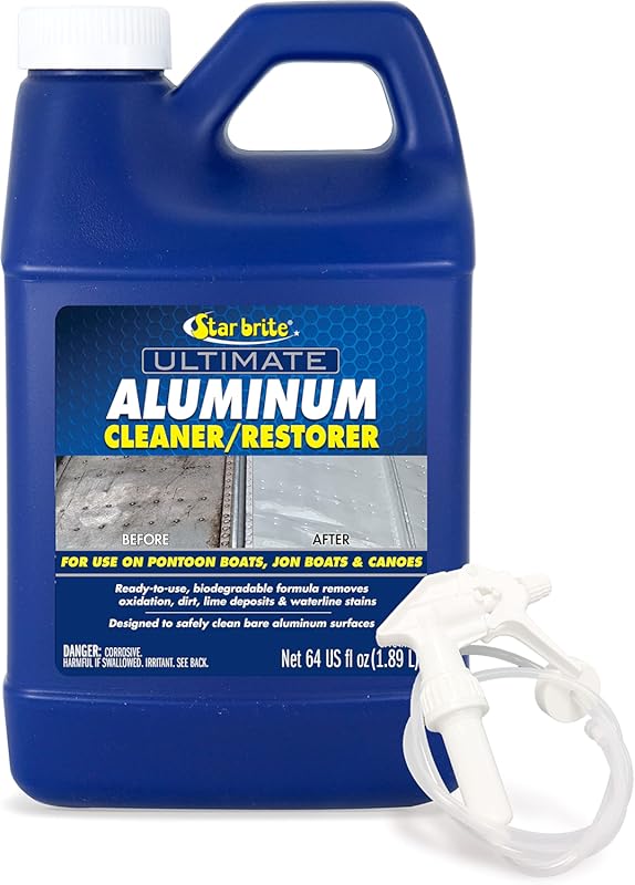 STAR BRITE Aluminum Cleaner and Restorer cleans and restores pontoon b