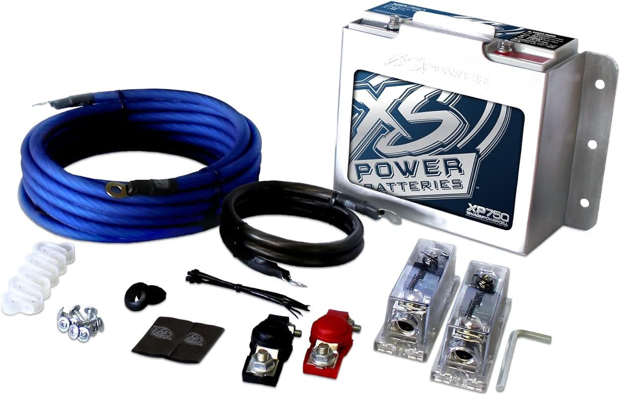 XS Power XP750 Battery with 4 AWG Installation Kit for Car Stereo Syst