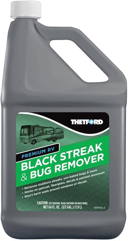 Thetford Black Streak and Bug Remover effectively cleans campers by re