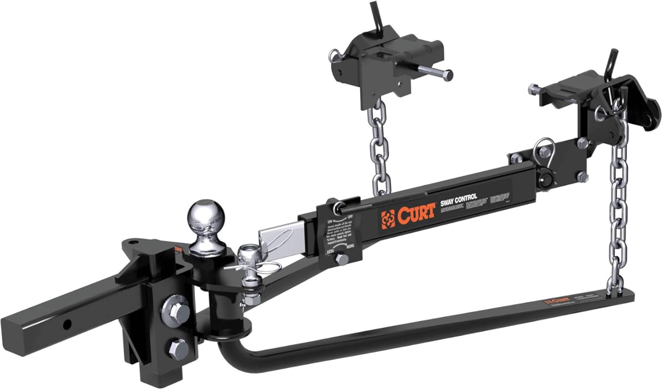 CURT 17063 Round Bar Weight Distribution Hitch with Integrated Lubrica