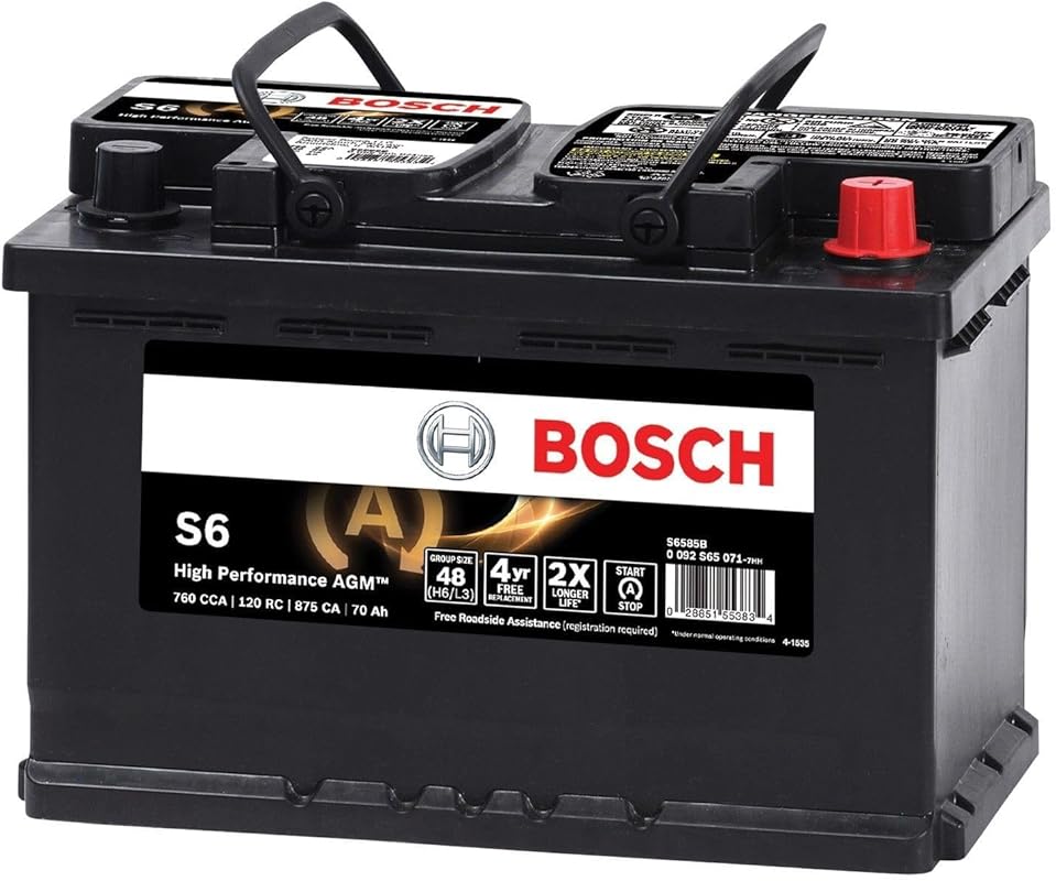 BOSCH S6585B S6 Flat Plate AGM Battery Designed for Mercedes Sprinter 