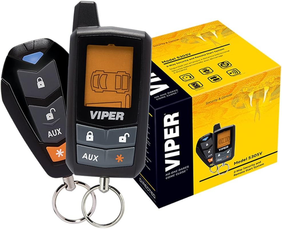 Viper 5305V 2-Way Car Alarm System with LCD Display, Keyless Entry, an