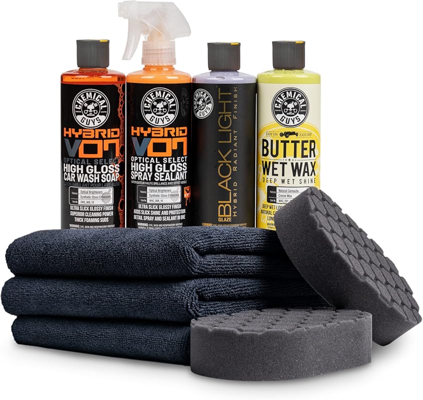 Chemical Guys Black Car Care Kit Including 9 Items for Car Detailing