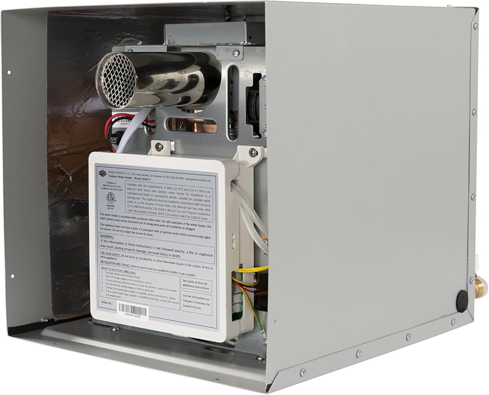 GIRARD Tankless RV Water Heater with 42,000 BTU Output, 12V Power, Qui