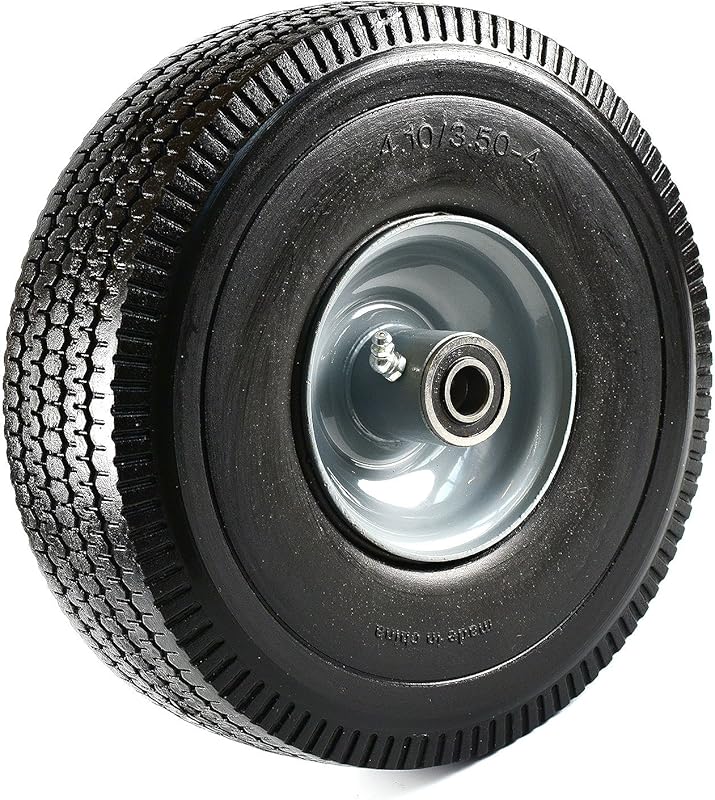 NK Heavy Duty Solid Rubber Flat-Free Tire and Wheel with Offset Hub an