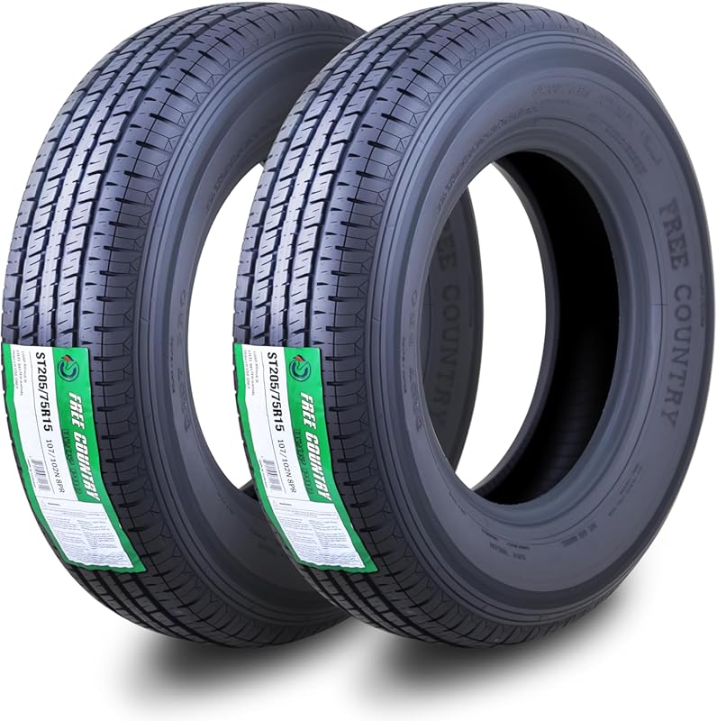Free Country Grand Ride Set of 2 Trailer Tires: ST205/75R15, 8-Ply Loa