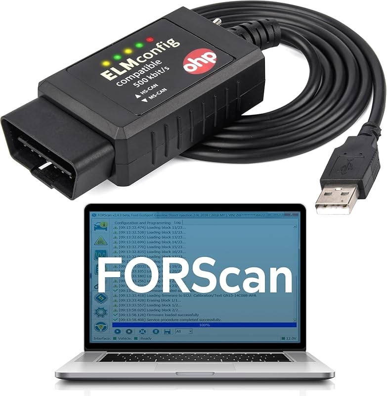 FORScan ELM327 USB OBD2 Diagnostic Scan Tool for Ford, Lincoln, Mazda,