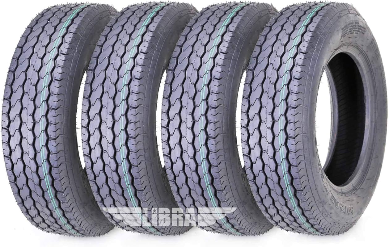 Free Country Set of 4 Premium Trailer Tires: ST205/75D15 with Deep Tre