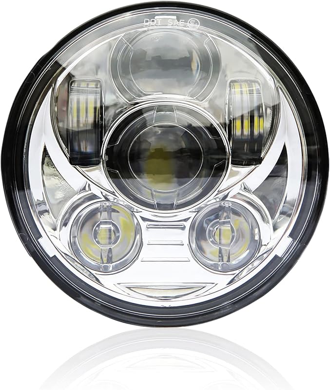 Wisamic 5.75-Inch DOT Approved LED Motorcycle Headlight for Harley-Dav