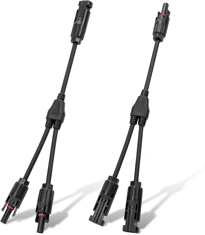 ECO-WORTHY Solar Connectors Y Branch Parallel PV Adapter Cable Wire Pl