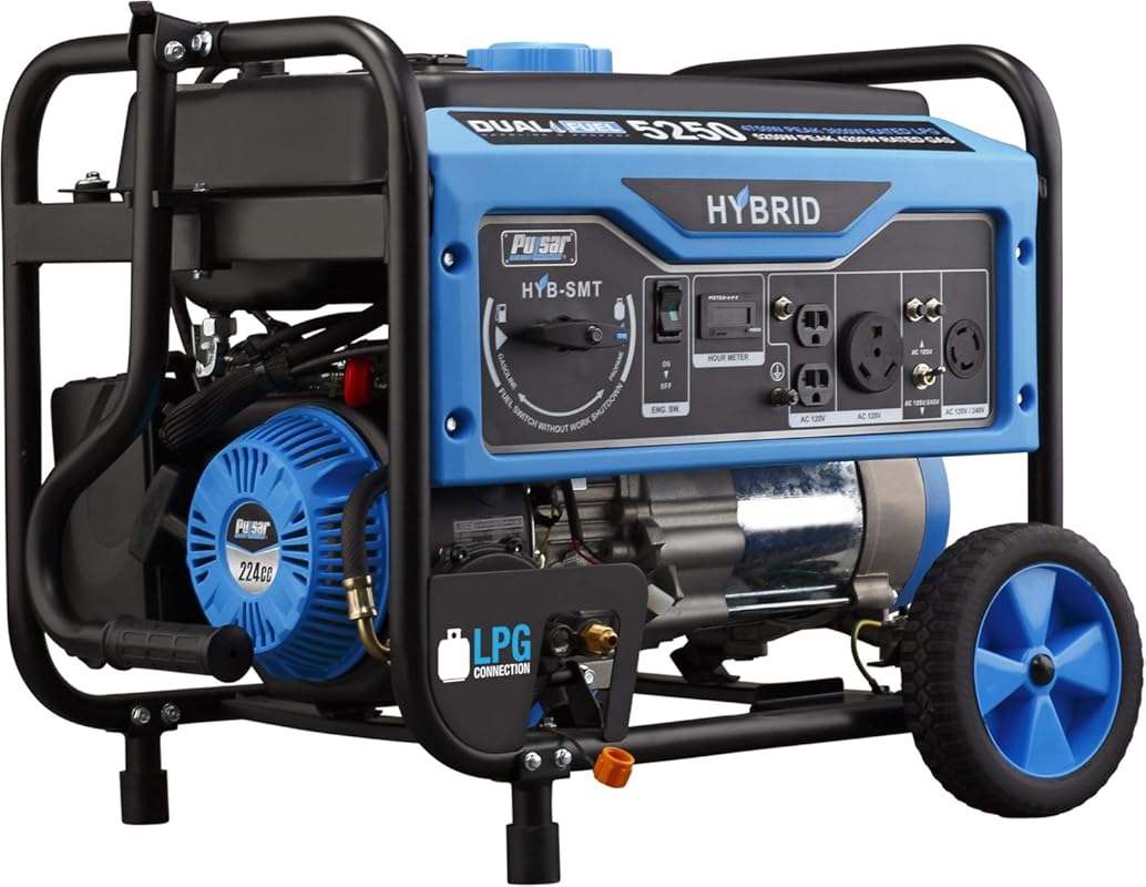 Pulsar PG5250B 5250W Dual Fuel Portable Generator with Switch and Go T