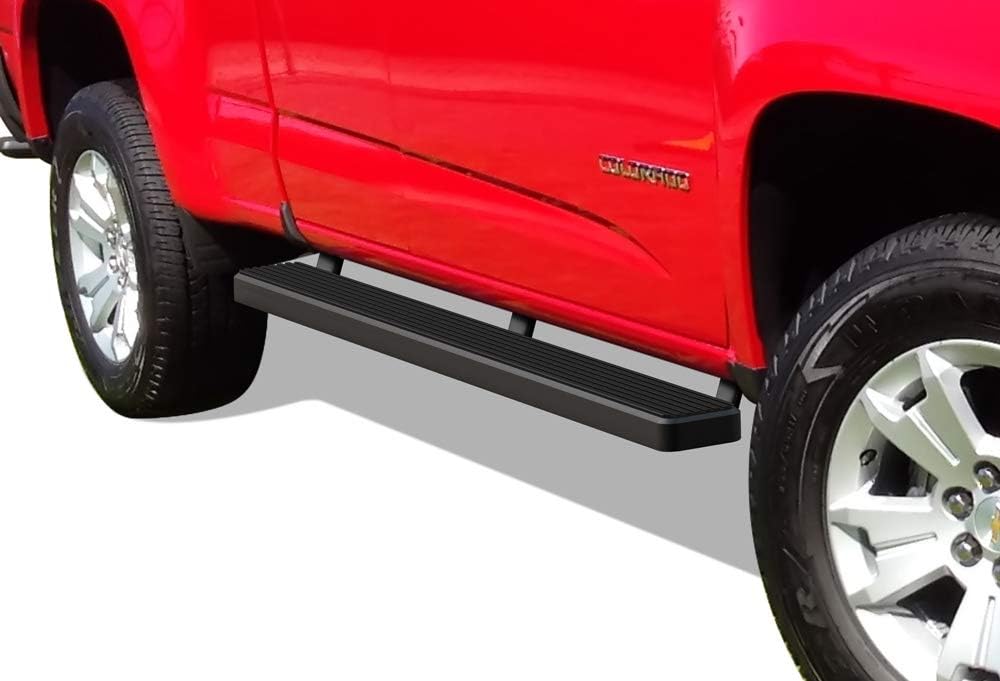 APS 5-Inch Black Stainless Steel Running Boards for 2015-2026 Chevy Co