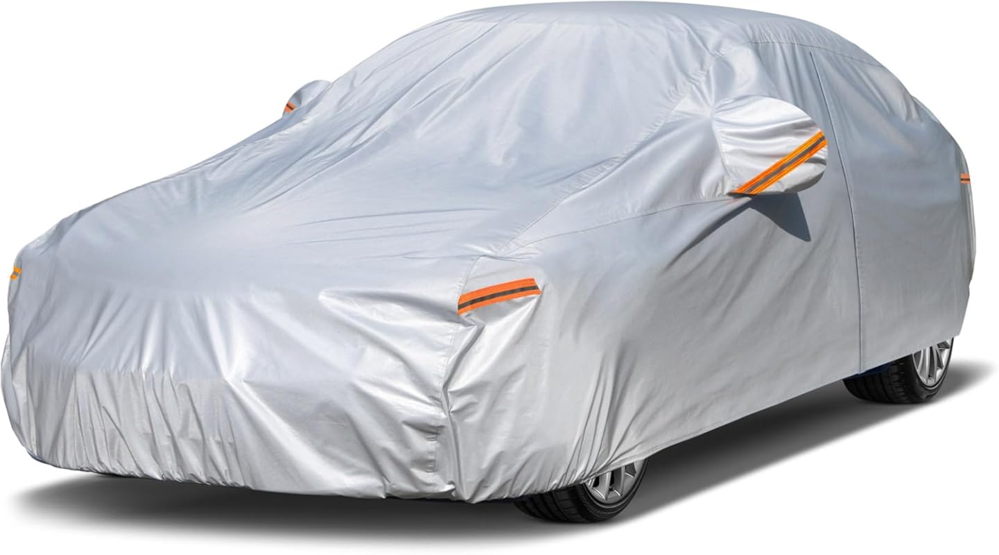 Kayme 6-Layer Waterproof All-Weather Car Cover with UV Protection and 