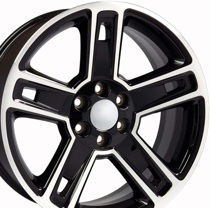 OE Wheels CV74B 22-Inch Gloss Black Machined Rim for Chevy Silverado 1