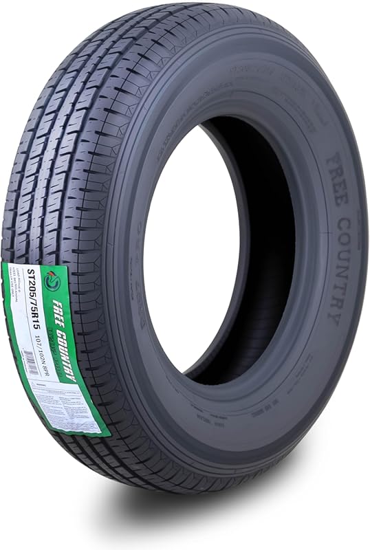 FREE COUNTRY Trailer Tire ST205/75R15 Radial 8-Ply Load Range D with S