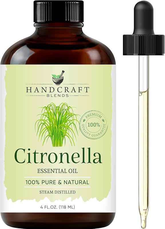 Handcraft Blends Citronella Essential Oil in 4 Fl Oz for Tiki Torches 