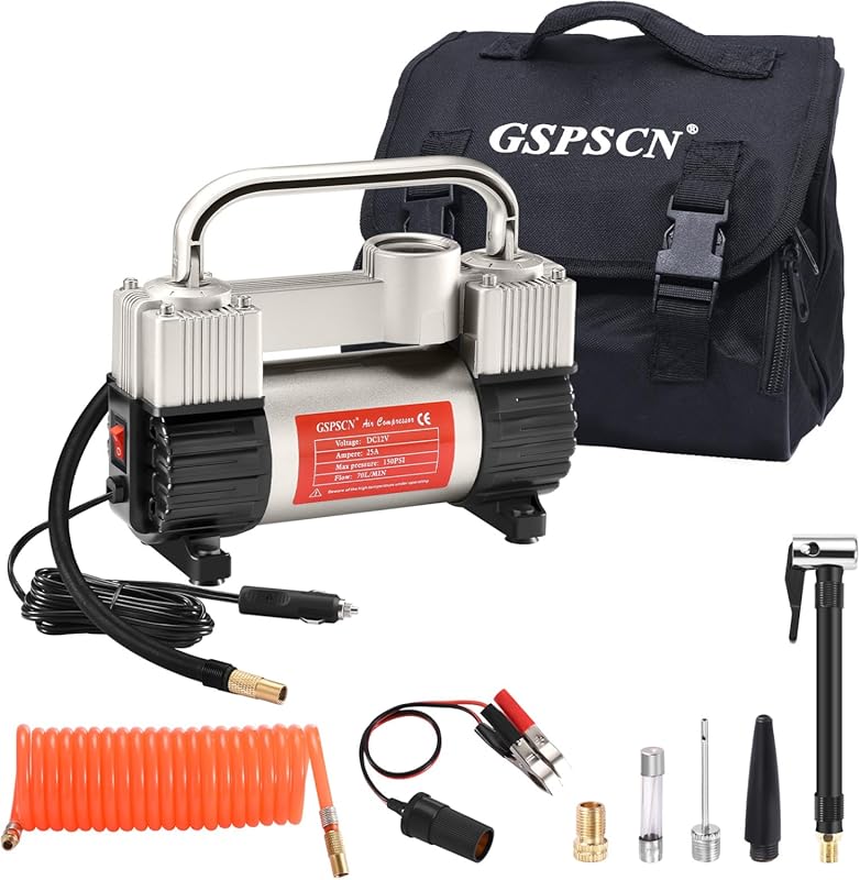 GSPSCN Heavy Duty Tire Inflator with Double Cylinders and 150PSI for T