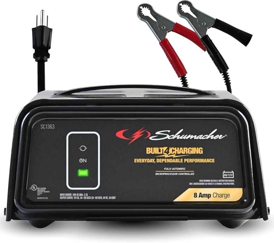 Schumacher SC1363 8A 6V/12V Battery Charger and Maintainer for Automot