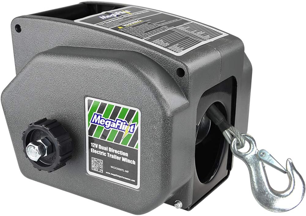 Reversible Electric Trailer Winch 12V DC for Boats up to 6000 lbs with