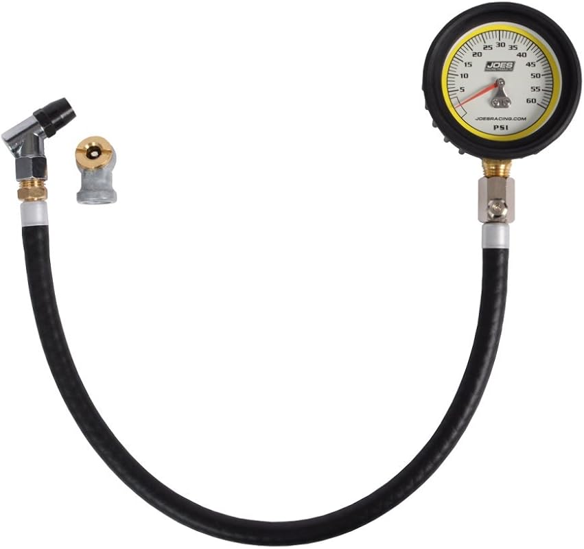 Joes Racing Products Pro Tire Pressure Gauge with Glow Dial and 0-60 P