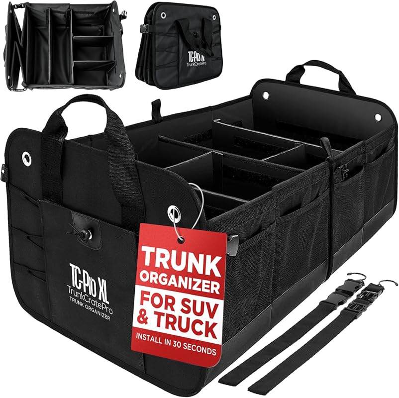 TRUNKCRATEPRO XL Trunk Organizer with Expandable Compartments for SUV,