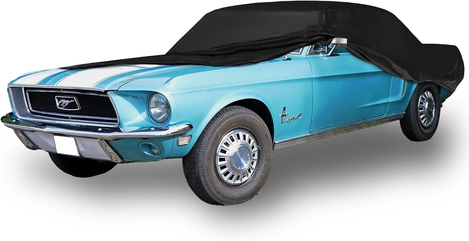Scratch Resistant Indoor Car Cover for 1964-1968 Ford Mustang in Black