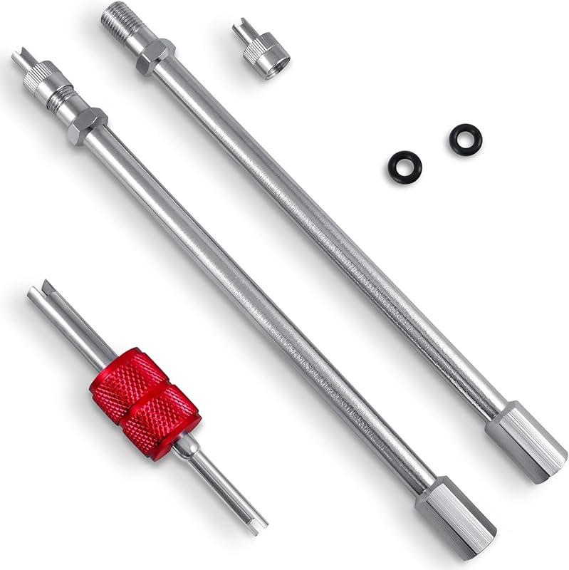 2-pack heavy-duty 6-inch straight metal dually valve stem extenders fo