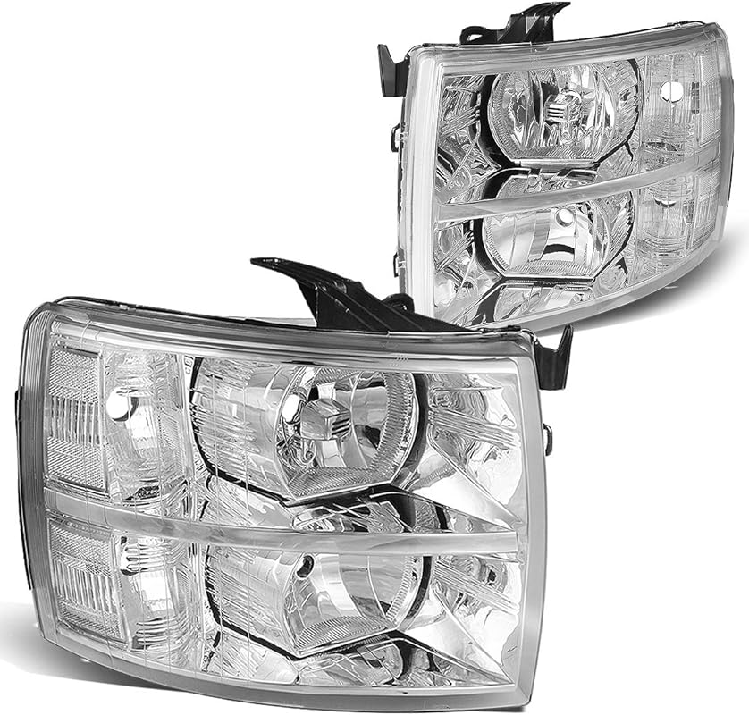 DNA MOTORING Chrome Housing Headlights for 2007-2013 Silverado 1500 an