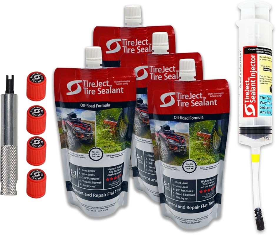 TireJect Off-Road Tubeless Tire Sealant Kit: Fix a Flat Tire & Prevent