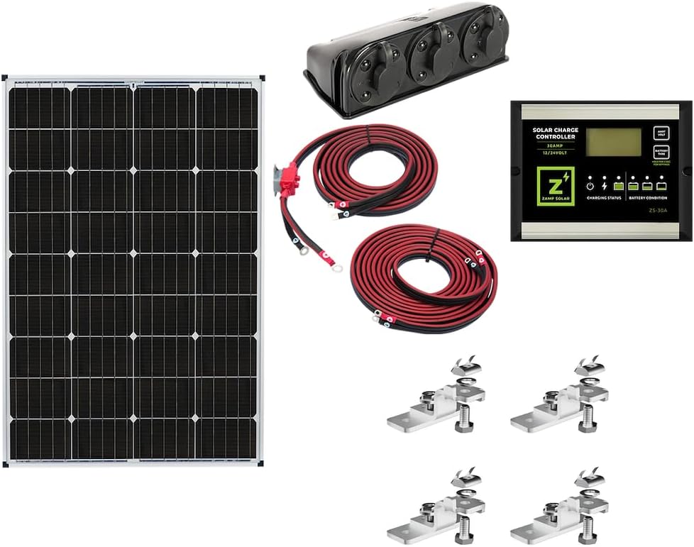 Zamp Solar Legacy Series 115-Watt Roof Mount Solar Panel Kit with Digi
