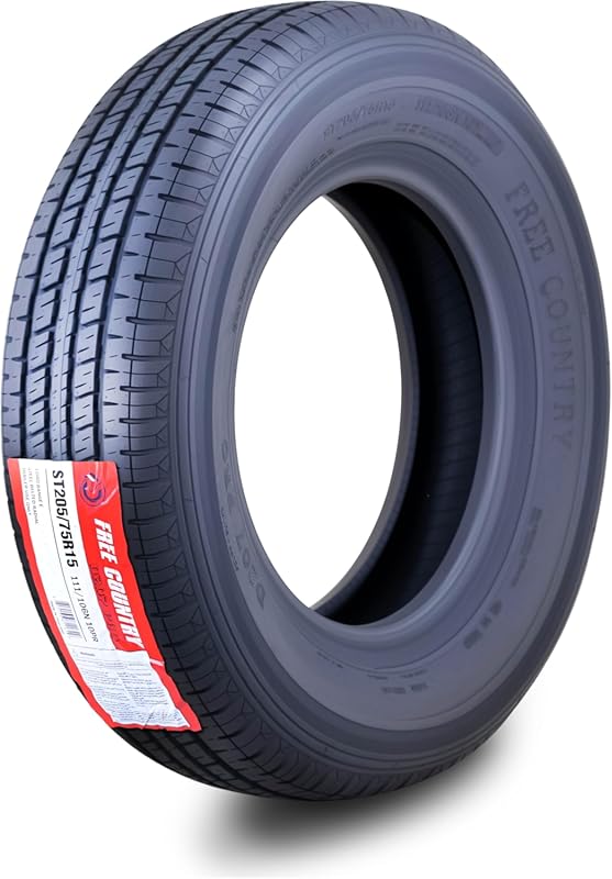 Free Country Heav Duty Trailer Tire ST205/75R15 205 75 15 10-Ply Load 