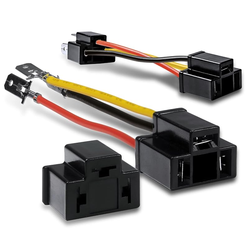 True Mods H4 Headlight Socket Converter Kit with Plug-and-Play Wiring 