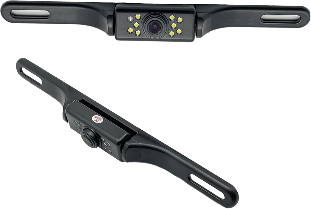 YIMU License Plate Backup Camera with 7 LED Lights, HD Night Vision, a