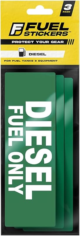 A 3-pack of ultra-durable, USA-made Diesel Only sticker labels for fue