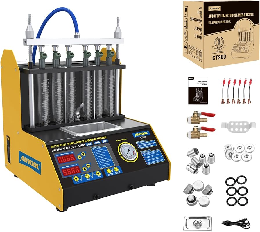 AUTOOL Ultrasonic Fuel Injector Cleaner and Tester for Petrol Six Cyli