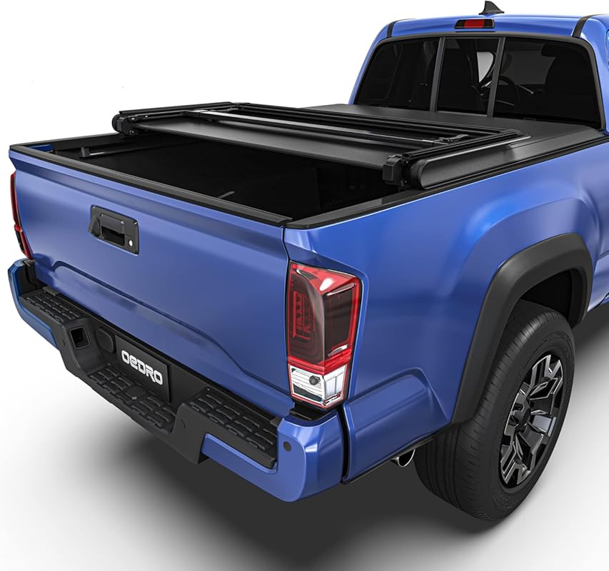 oEdRo Soft Tri-Fold Tonneau Cover for 2016-2023 Toyota Tacoma with 5ft
