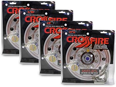 Crossfire Set of 4 Universal Fit Stainless Steel Tire Valves for 110 P