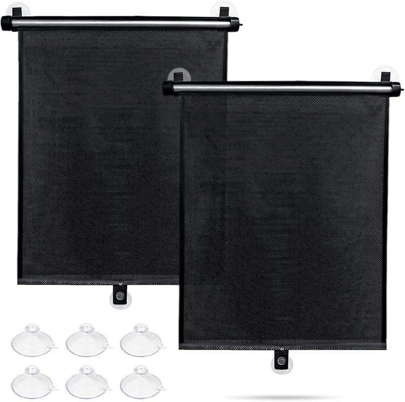 Sfee Retractable Car Side Window Sun Shades for Heat and UV Glare Bloc