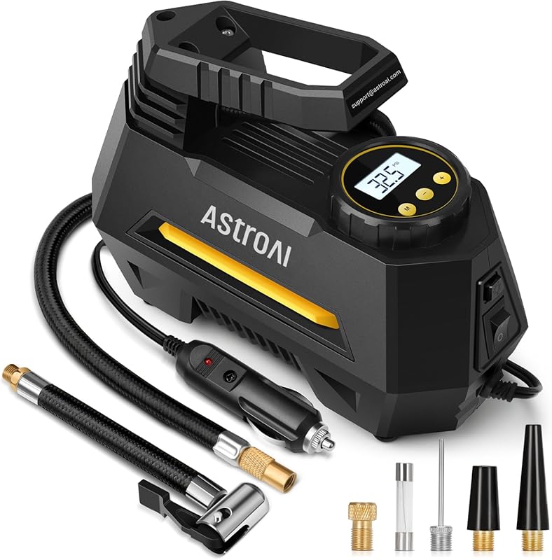 AstroAI Portable Air Compressor with 12V Power Digital Pressure Gauge 