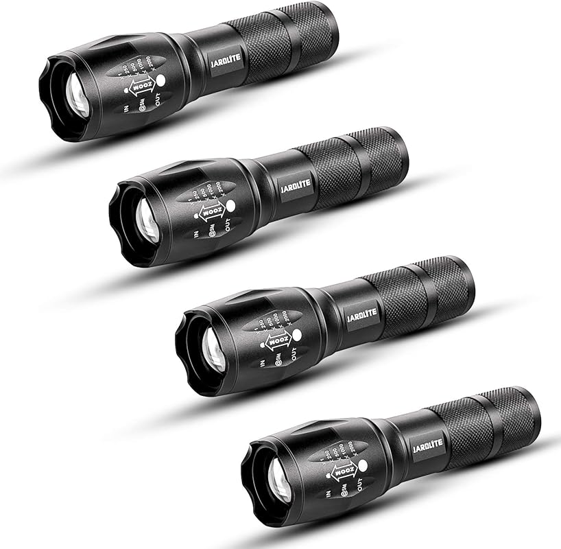 LED Emergency Handheld Flashlight, 4 Pack, Adjustable Focus, Water Res
